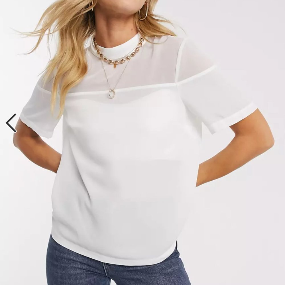 ASOS Sheer White Top